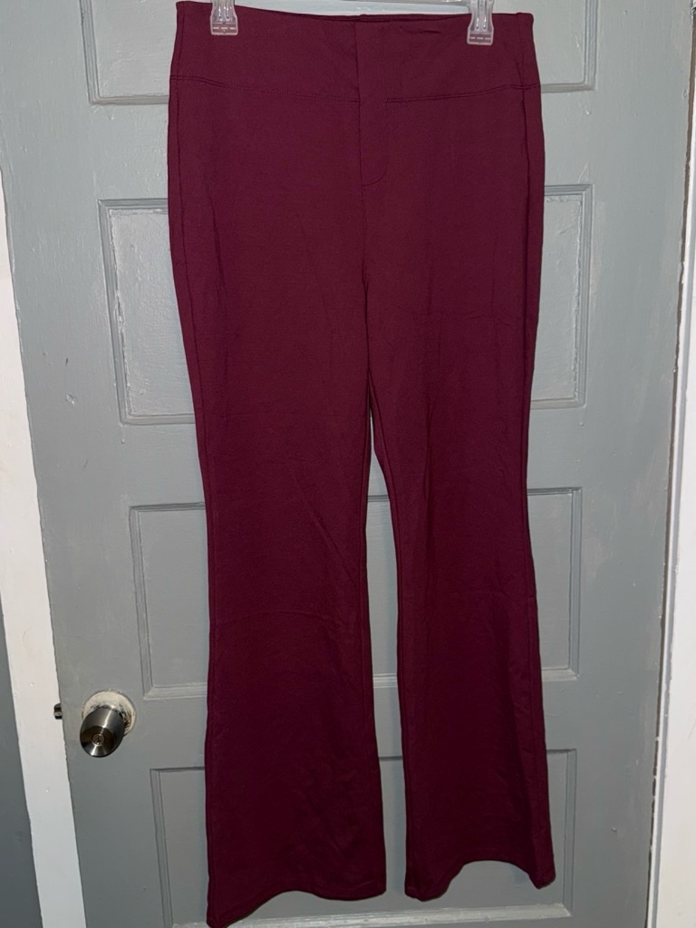 HALARA Stretch Flare Pants in Wine